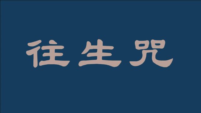 往生咒⠠拔一切业障根本得生净土陀罗尼⠠念诵