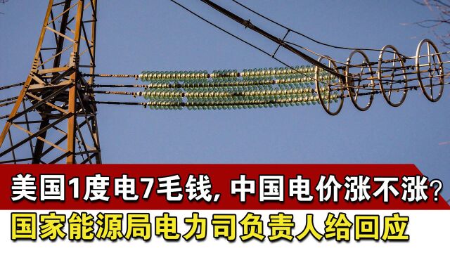 美国1度电7毛钱,中国电价涨不涨?国家能源局电力司负责人给回应