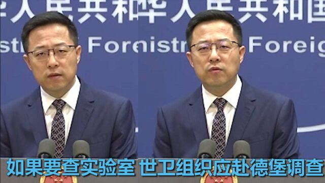 赵立坚硬气表态:如果要查实验室 世卫组织应赴德堡调查