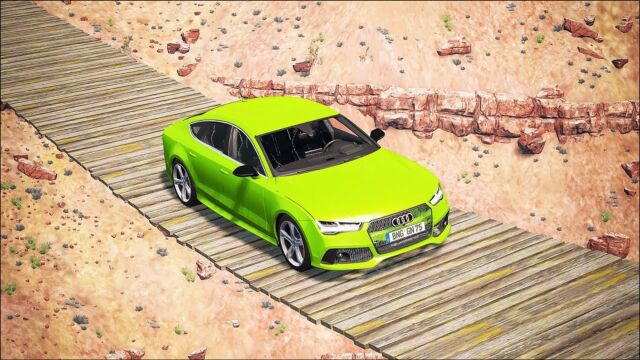 BeamNG:好舒适的画面,(能过去吗)老司机vs左右摇摆的吊桥