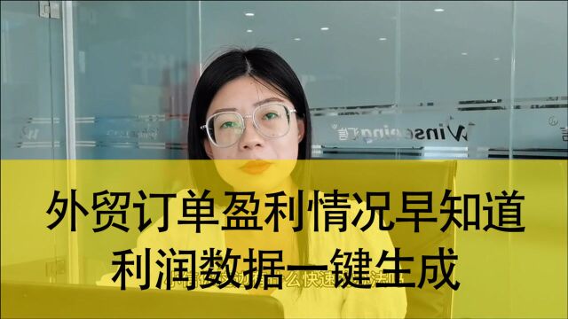 外贸订单盈利情况早知道,外贸软件一键生成订单利润数据