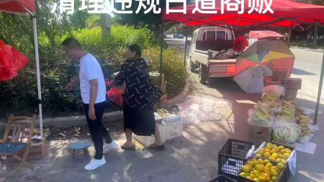 凤凰镇综合执法办公室清理违规占道经营,优化营商环境