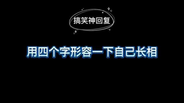 搞笑神回复:用四个字形容一下自己长相