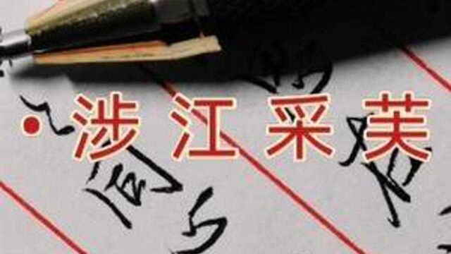 硬笔行书写汉《涉江采芙蓉》,采之欲遗谁?所思在远道