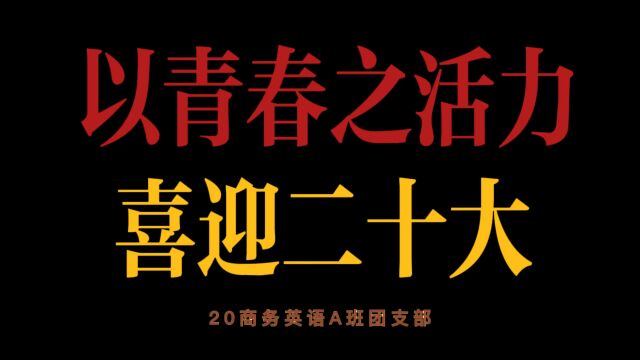 以青春之活力 喜迎二十大 20商务英语A班团日活动