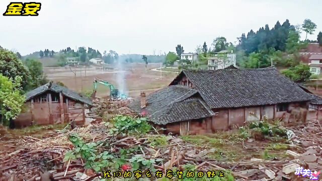 四川资阳雁江区丹山镇李桥村班竹园,拆旧复垦:老房子拆了,再也看不到了,以后只有靠回忆了