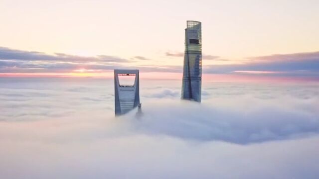 4K实拍航拍云海云层云雾风景视频城市风景