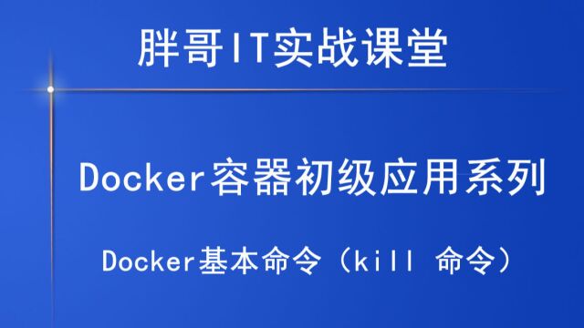 Docker基本命令(kill 命令)上3