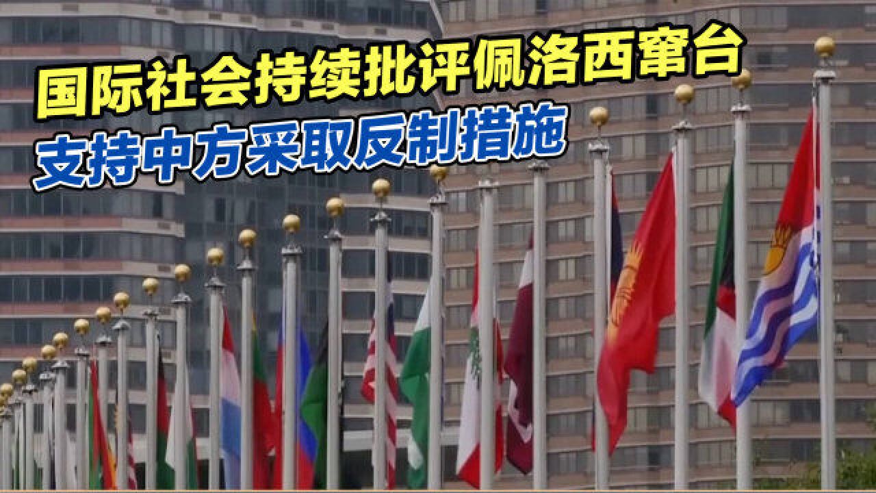 国际社会持续批评佩洛西窜台用心险恶,支持中方采取反制措施