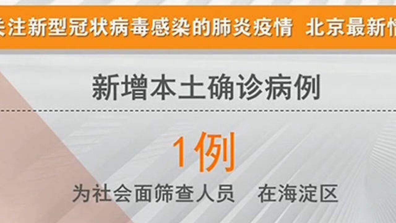 8月31日0时至15时,北京新增本土感染者一例