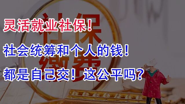 灵活就业社保,社会统筹和个人的钱都是自己交!这公平吗?