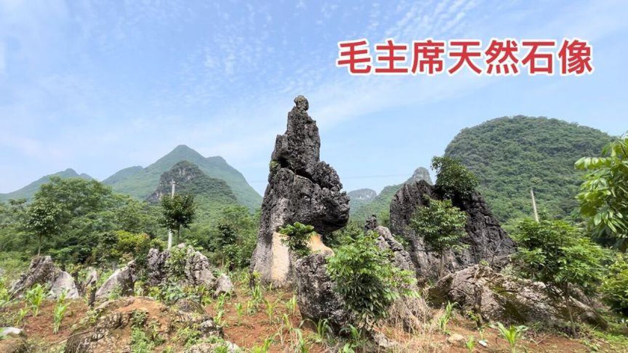 广西平乐县大山中,发现一座毛主席天然石像,大自然的鬼斧神工