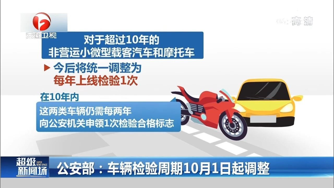 私家车、摩托车车检重要调整!10月1日起实行