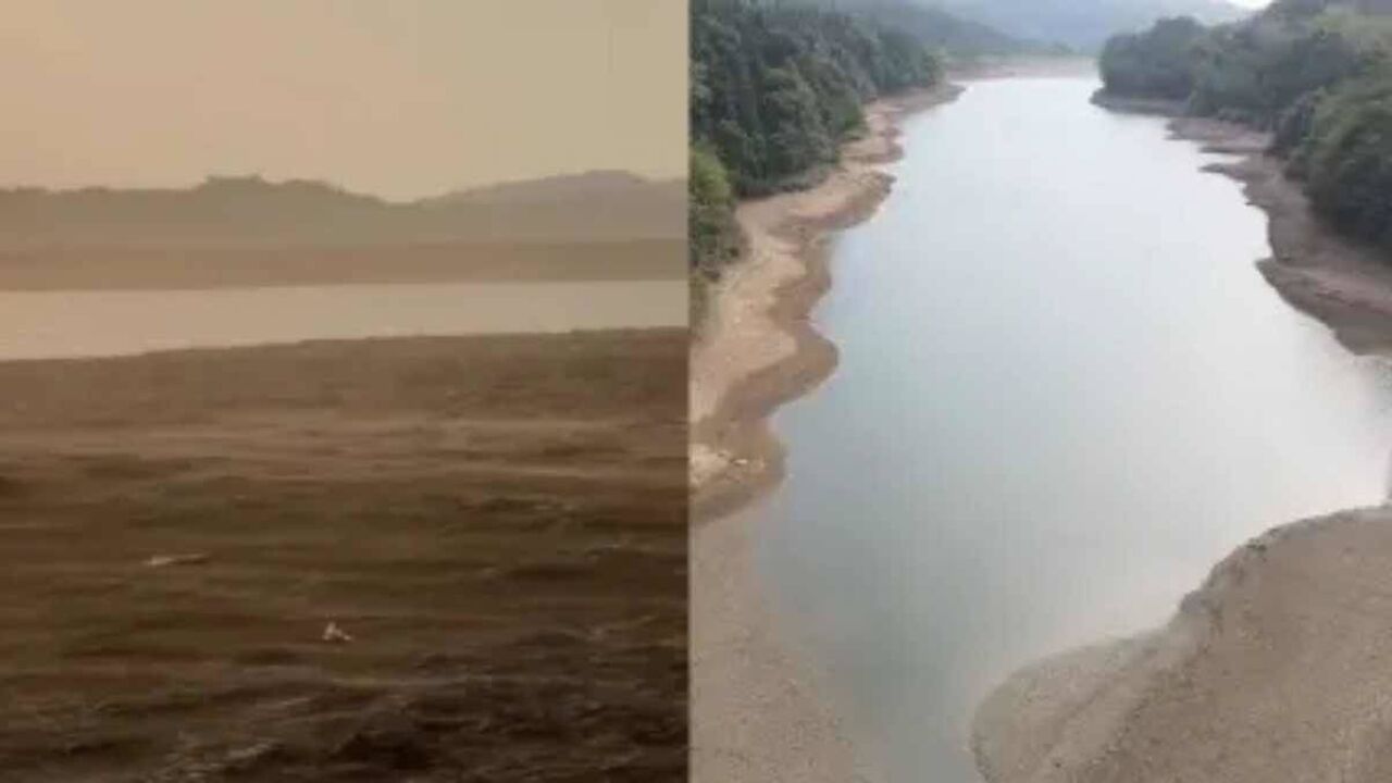 江西干旱已超70天,鄱阳湖湖床裸露刮起沙尘暴,水域缩8成