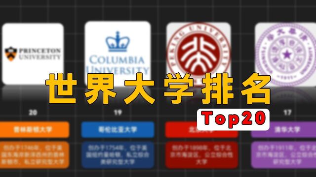 世界大学排名Top20