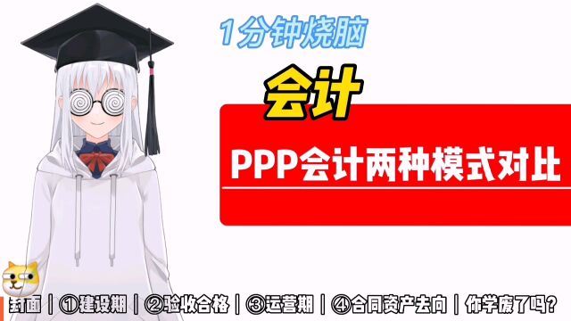 1分钟烧脑:会计PPP会计两种模式对比!