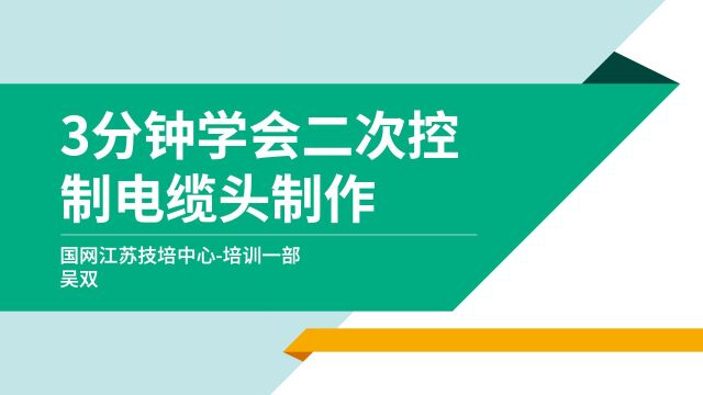 3分钟学会二次控制电缆头制作吴双