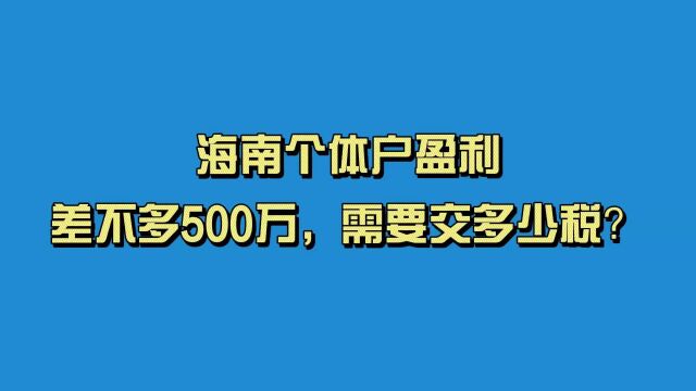 海南个体户盈利差不多500万,需要交多少税?