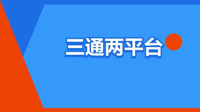 “三通两平台”是什么意思?