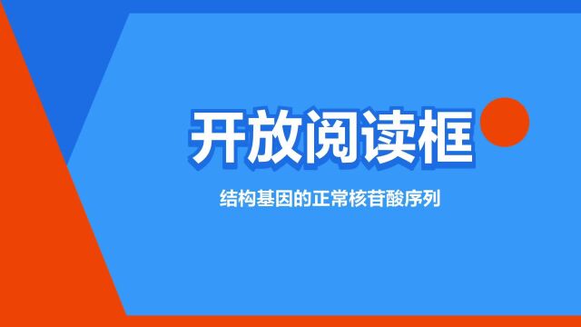 “开放阅读框”是什么意思?