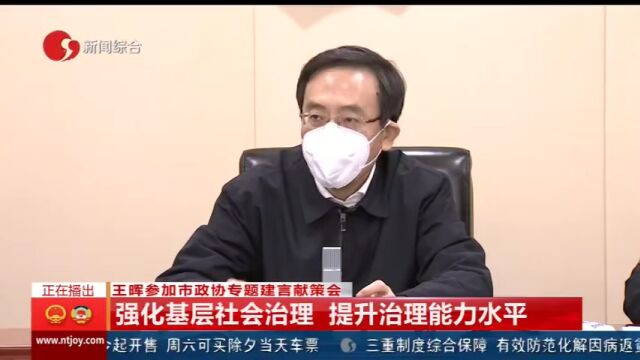 王晖吴新明参加市政协专题建言献策会