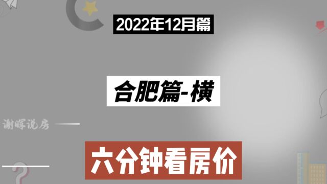 合肥篇横,六分钟看房价走势(2022年12月篇)