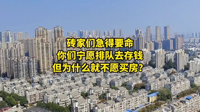 砖家们急得要命,你们宁愿排队去存钱,但为什么就不愿买房?