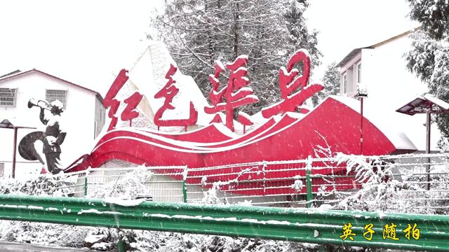 四川达州:路过渠县贵福镇 天上下着鹅毛大雪 银装素裹分外妖娆