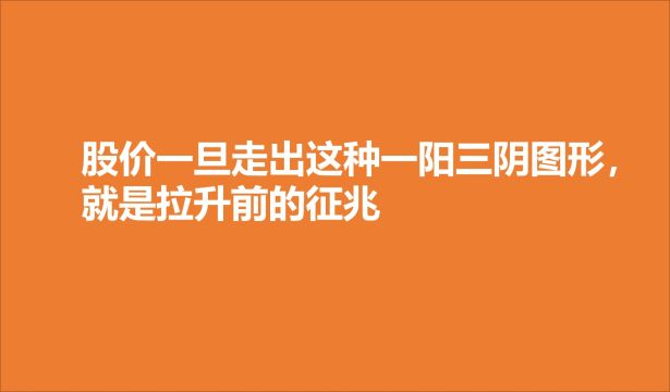 股价一旦走出这种一阳三阴图形,就是拉升前的征兆