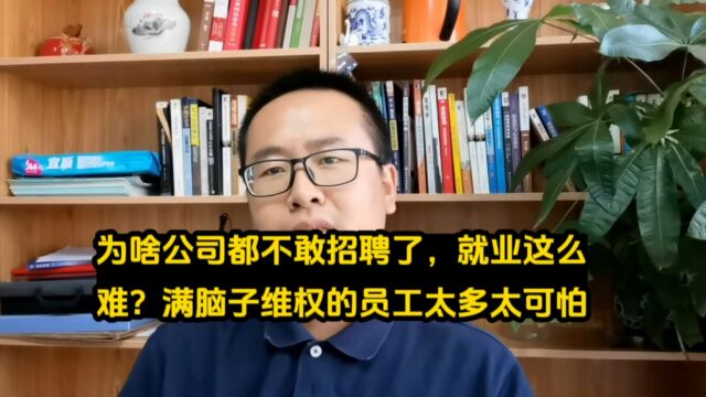 为啥公司都不敢招聘了,就业这么难?满脑子维权的员工太多太可怕