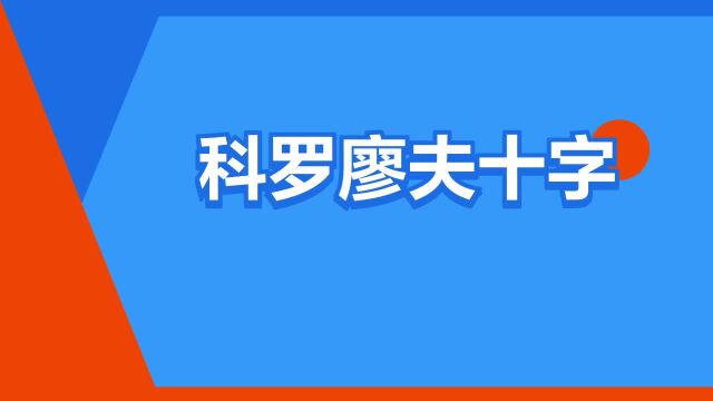 “科罗廖夫十字”是什么意思?