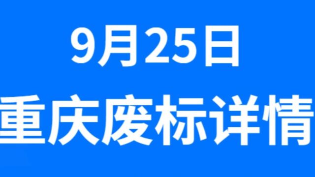 9月25日重庆废标详情