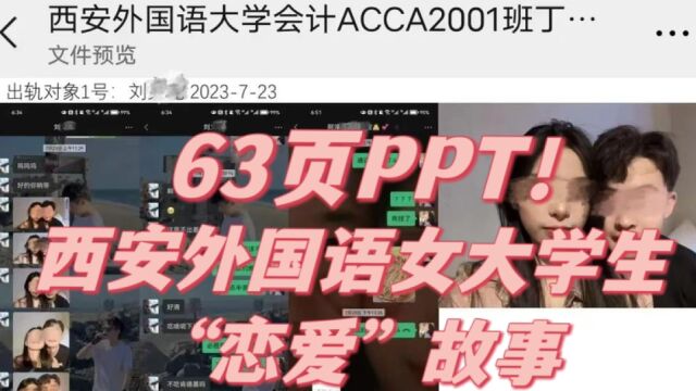 63页PPT!西安外国语女大学生“恋爱”故事