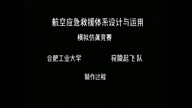 航空应急救援体系设计与应用 模拟仿真竞赛 合肥工业大学 宛陵起飞队