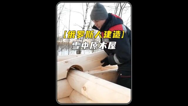 俄罗斯人两天建造完成雪中原木小屋,这房子真是太心动了