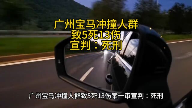 广州宝马冲撞人群,致5死13伤案件宣判:死刑.