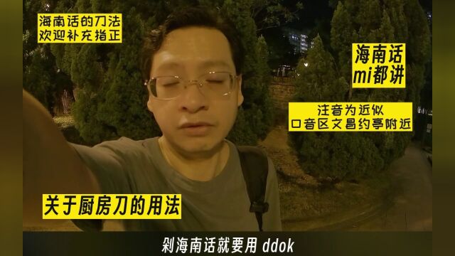 海南话怎么说刀各种用法呢?海南岛方言时间到了学习一下.随拍 闲聊 海南话