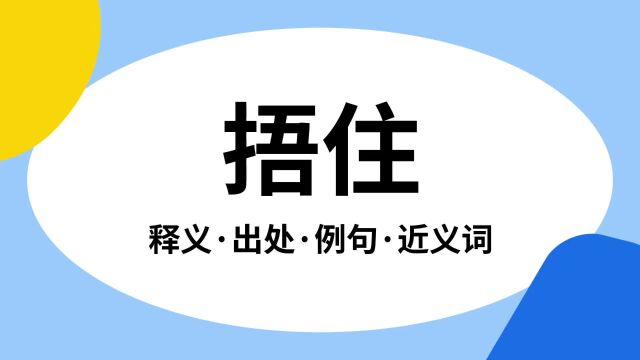 “捂住”是什么意思?