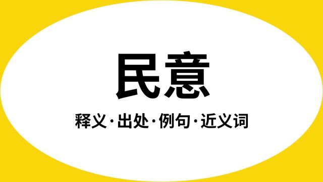 “民意”是什么意思?