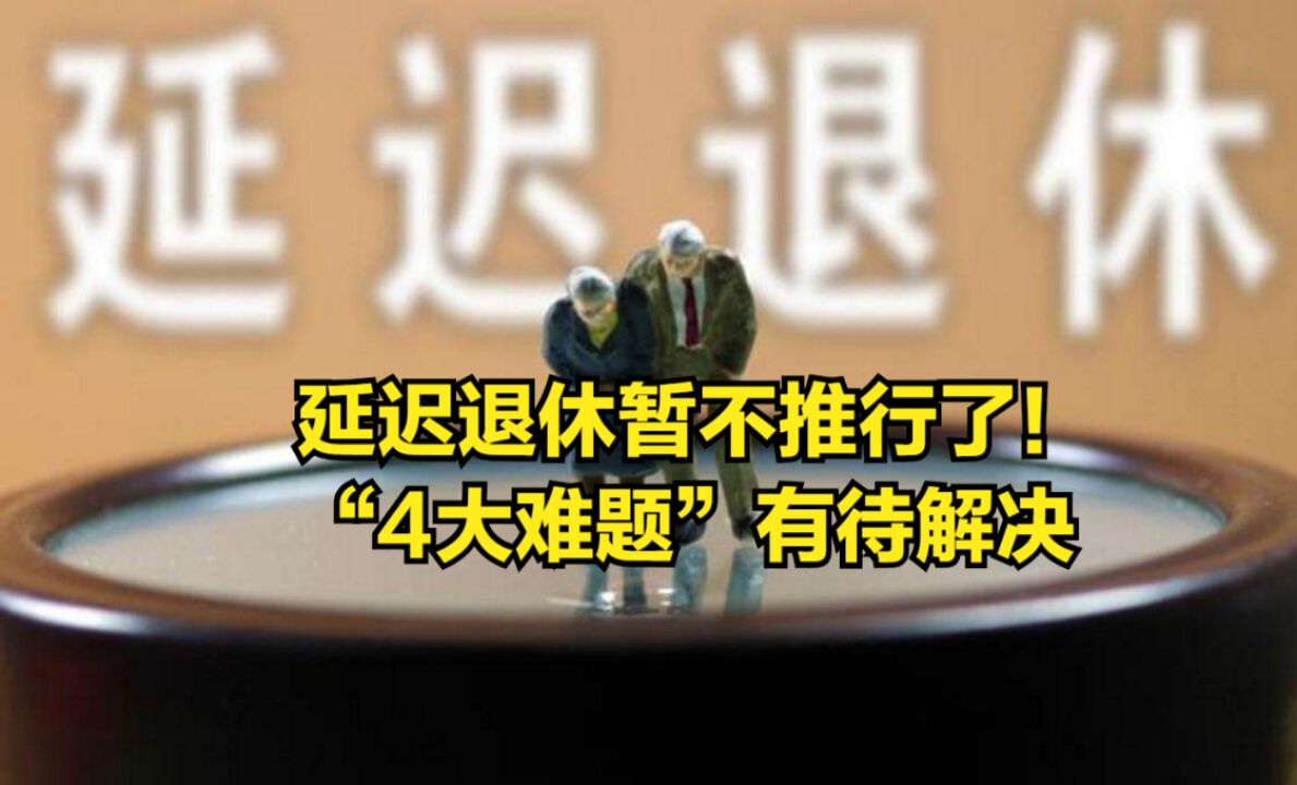 延迟退休暂不推行了!“4大难题”解决后,才有可能全面推出