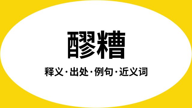 “醪糟”是什么意思?