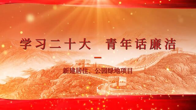 学习二十大 青年话廉洁—新建居住、公园绿地项目