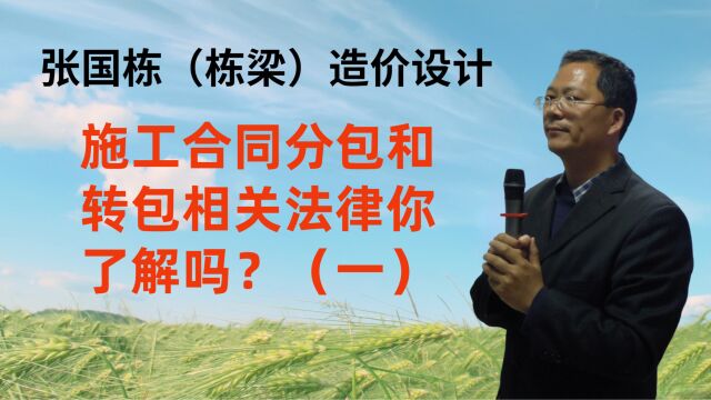 张国栋(栋梁)造价设计:施工合同分包和转包相关法律你了解吗?(一)