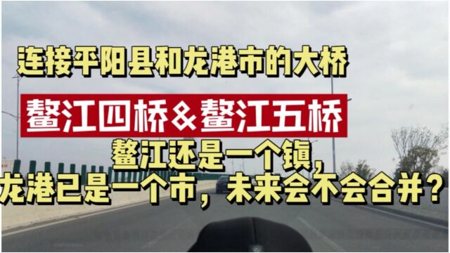 连接平阳县和龙港市的鳌江四桥&五桥,鳌江还是一镇,龙港已是一市