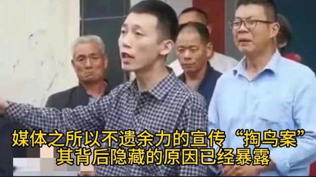 媒体之所以不遗余力的宣传“掏鸟案”,其背后隐藏的原因已经暴露