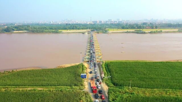 黄河流向大海最后一座浮桥,承载两岸通行重要使命,东营胜利浮桥