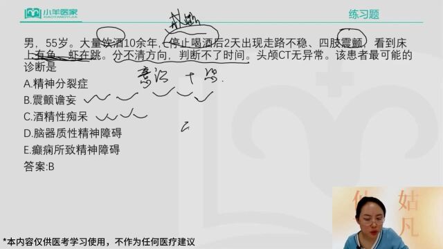 2023年医家医考最新临床课程 孙荣老师主讲小视频——震颤谵妄