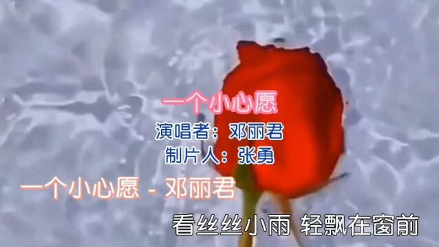 《一个小心愿》演唱 邓丽君 视频制作 张勇