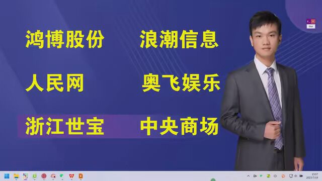 鸿博股份,浪潮信息,人民网,奥飞娱乐,浙江世宝,中央商场