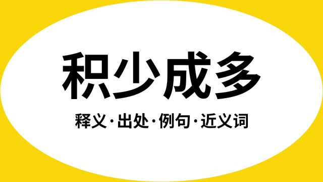 “积少成多”是什么意思?